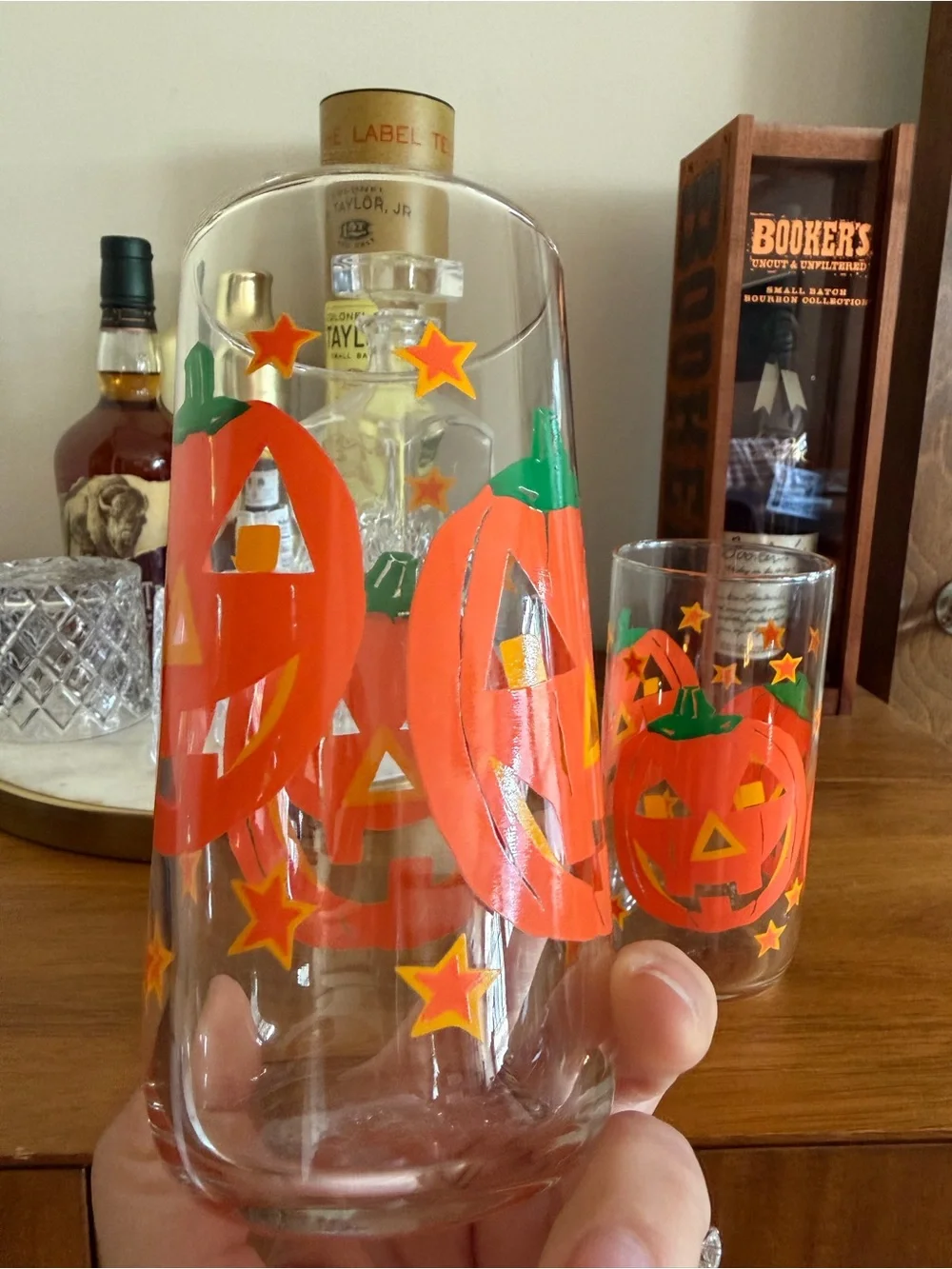 Vintage Jack-o'-Lantern Halloween Libbey Highball Glasses - Set of 2
